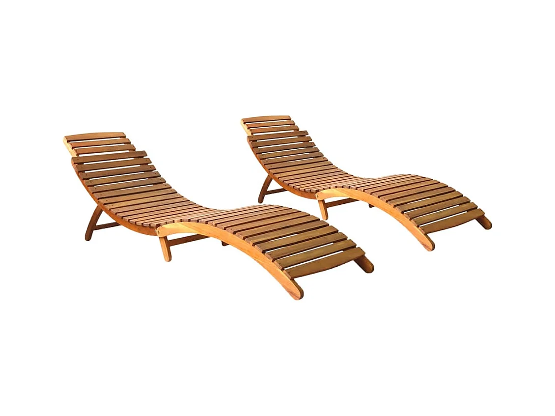 Lot de 2 transats bois marron 184 x 55 x 64 cm 02_0012141
