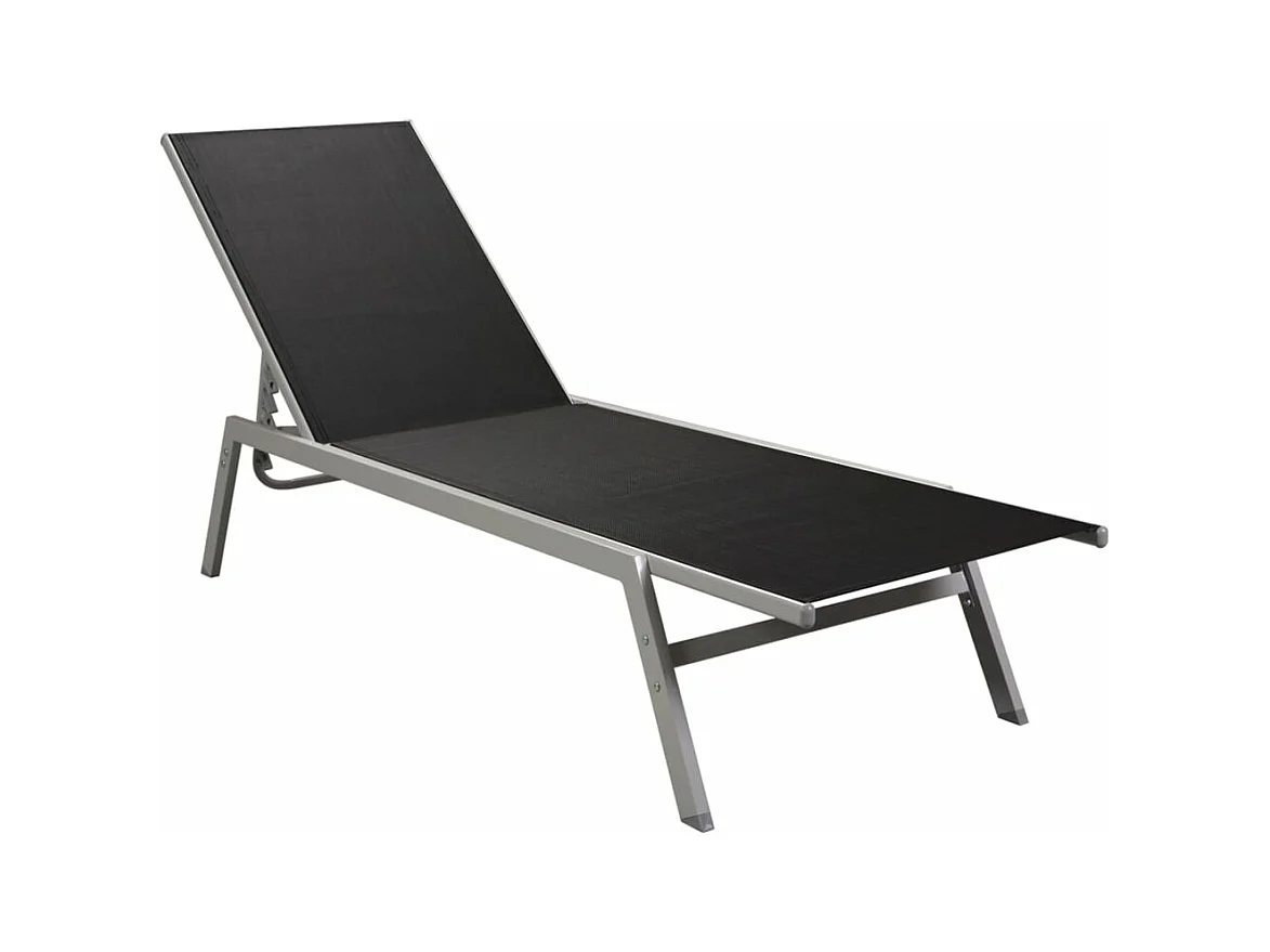 Transat chaise longue bain noire 200 x 58 x 32 cm 02_0012244