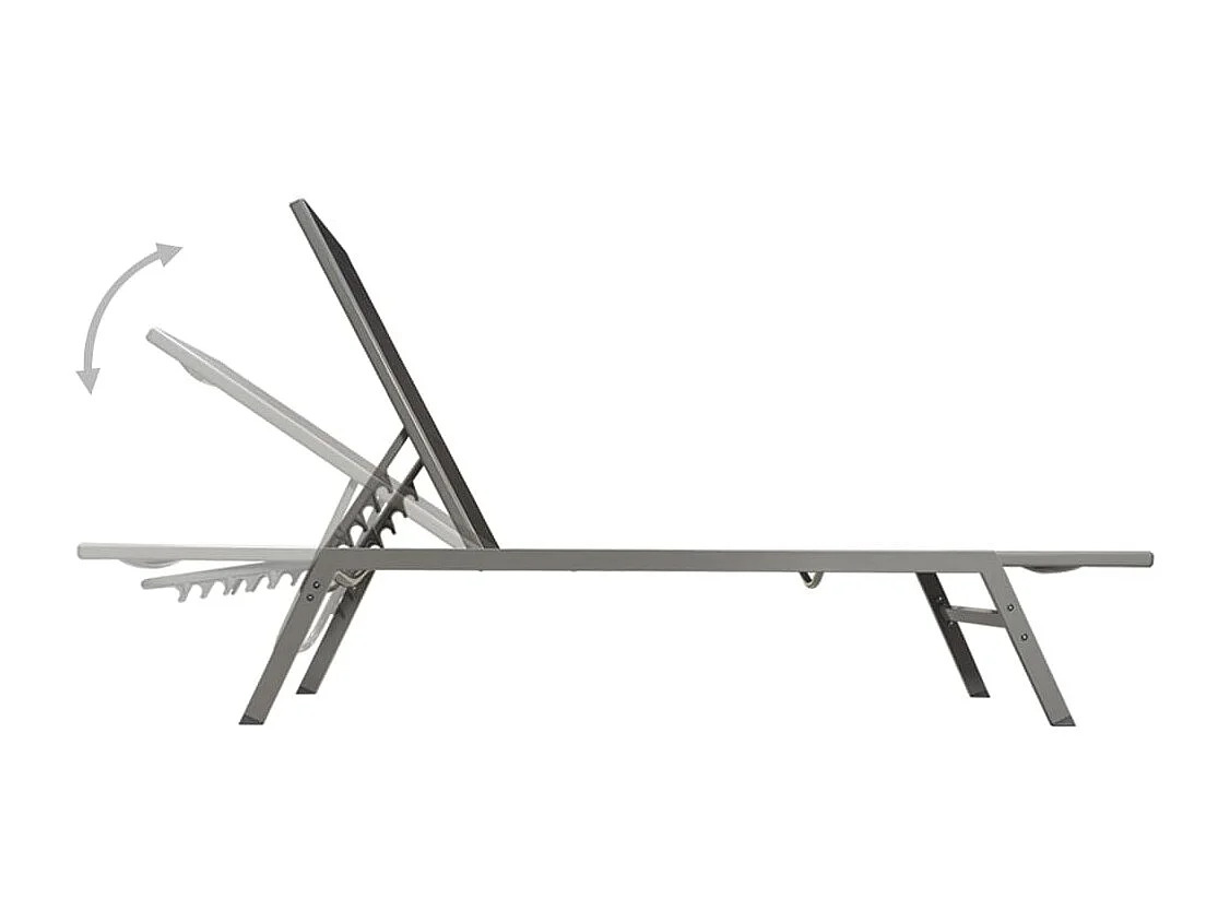 Transat chaise longue bain noire 200 x 58 x 32 cm 02_0012244