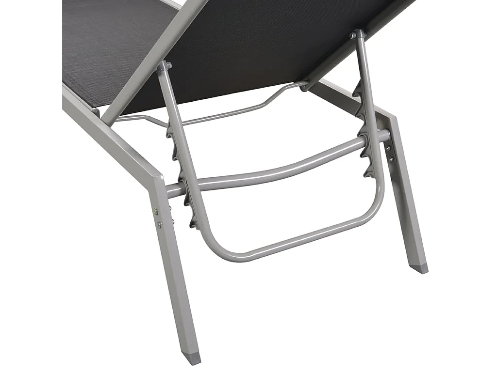 Transat chaise longue bain noire 200 x 58 x 32 cm 02_0012244