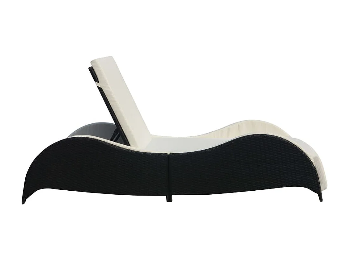 Transat chaise longue bain résine noire 200 x 73 x 45 cm 02_0012526