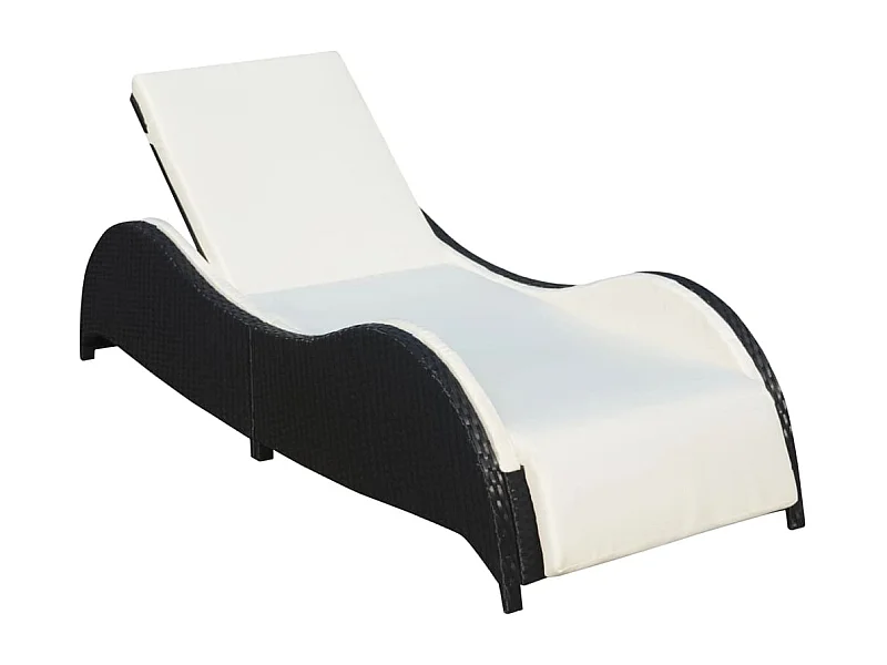 Transat chaise longue bain résine noire 200 x 73 x 45 cm 02_0012526
