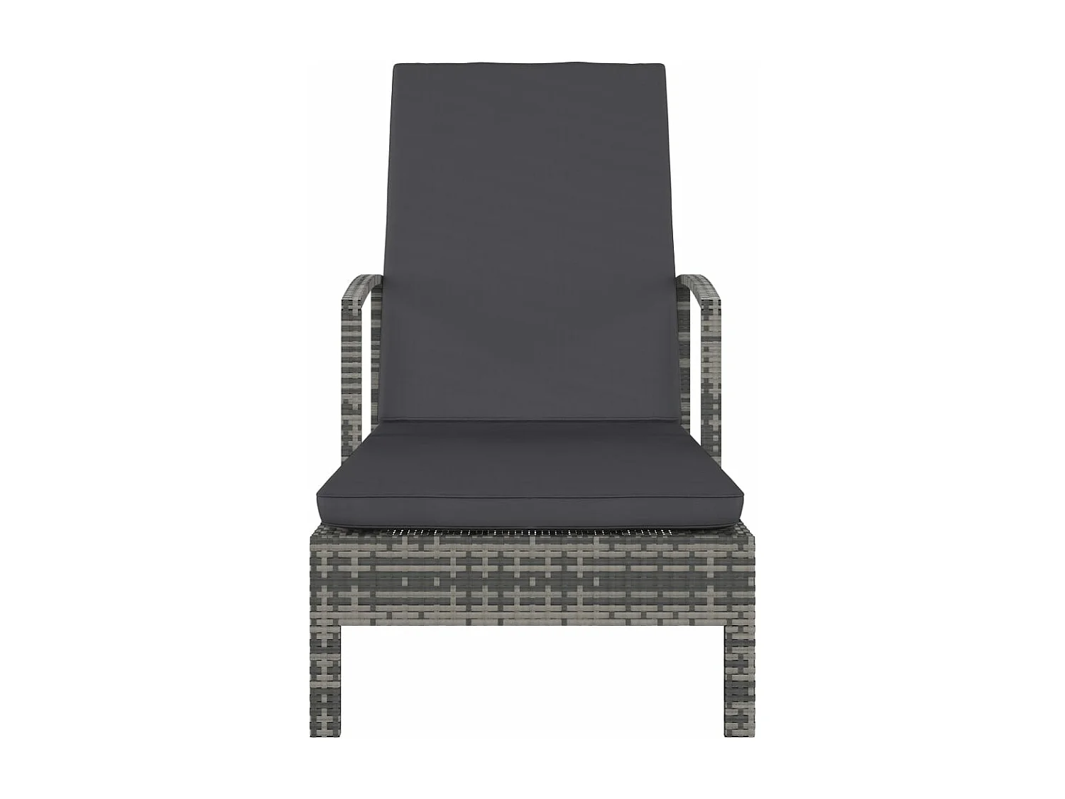Sdraio sdraio prendisole lettino da giardino terrazzo arredo da esterno con braccioli resina intrecciata grigia 02_0012262