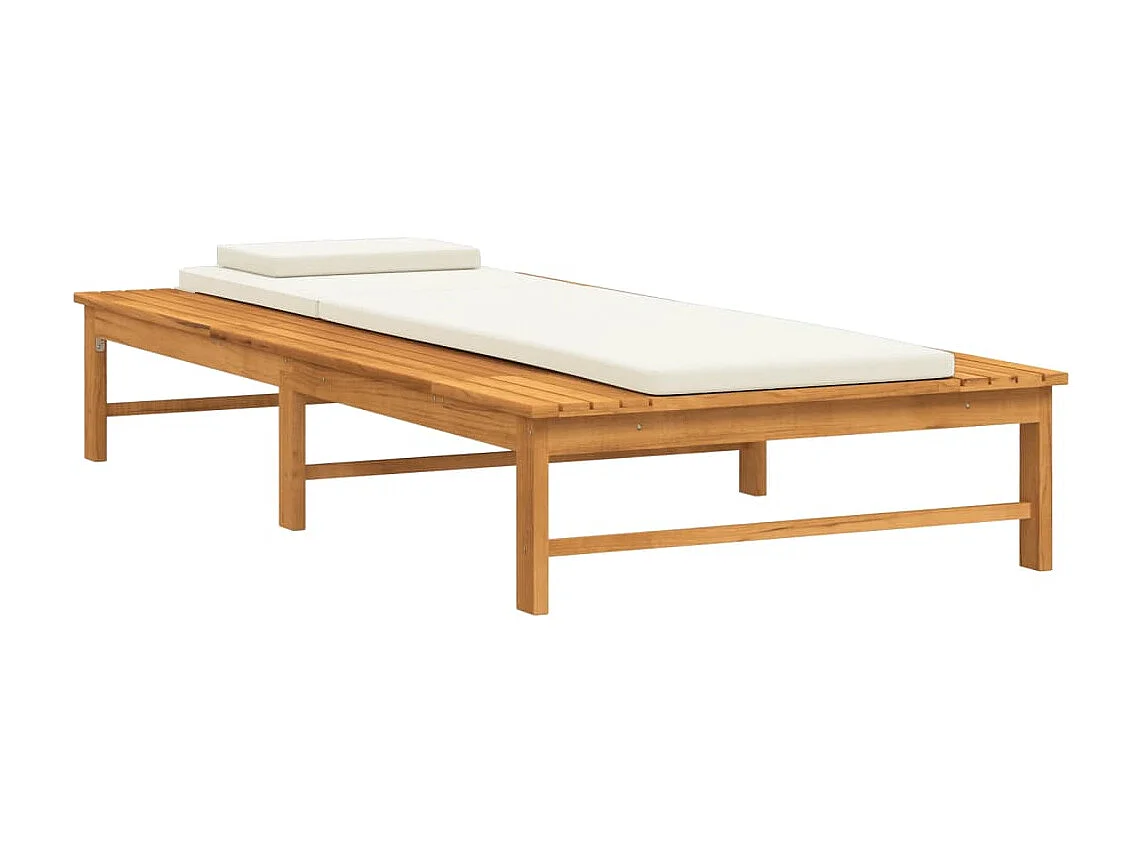 Transat chaise longue bain bois blanche 200 x 95 x 32 cm 02_0012717