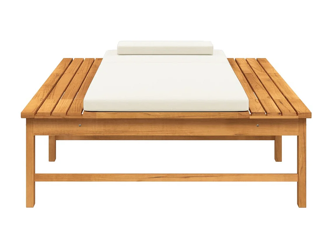 Transat chaise longue bain bois blanche 200 x 95 x 32 cm 02_0012717