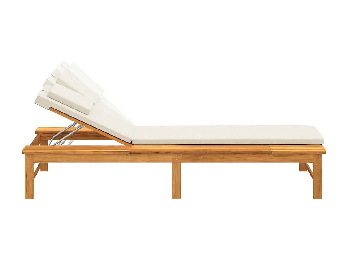 Transat chaise longue bain bois blanche 200 x 95 x 32 cm 02_0012717