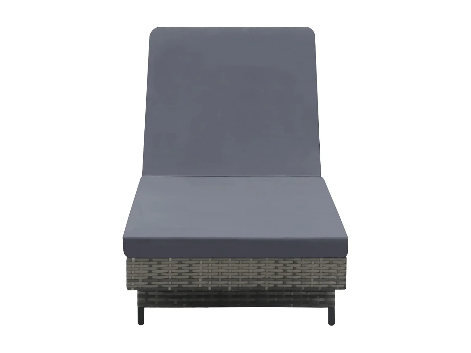 Sdraio sdraio lettino prendisole lettino da giardino terrazzo arredo da esterno con ruote e cuscino in resina intrecciata antracite 02_0012593