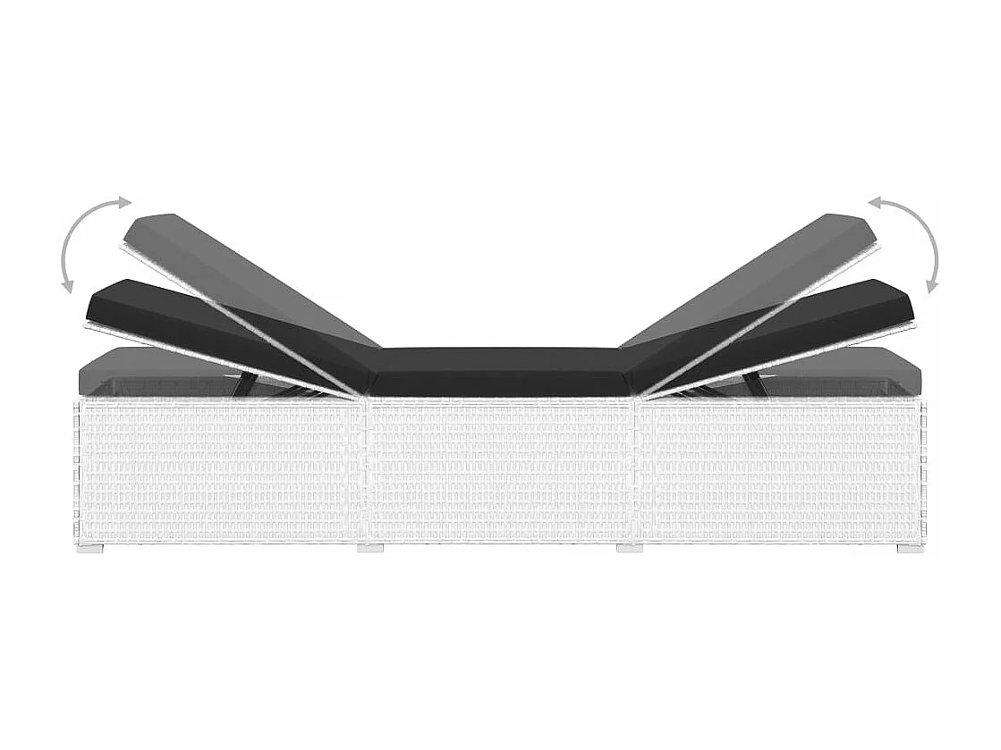 Sdraio sdraio prendisole lettino da giardino terrazza mobili da esterno e tavolino da tè resina intrecciata bianco 02_0012774