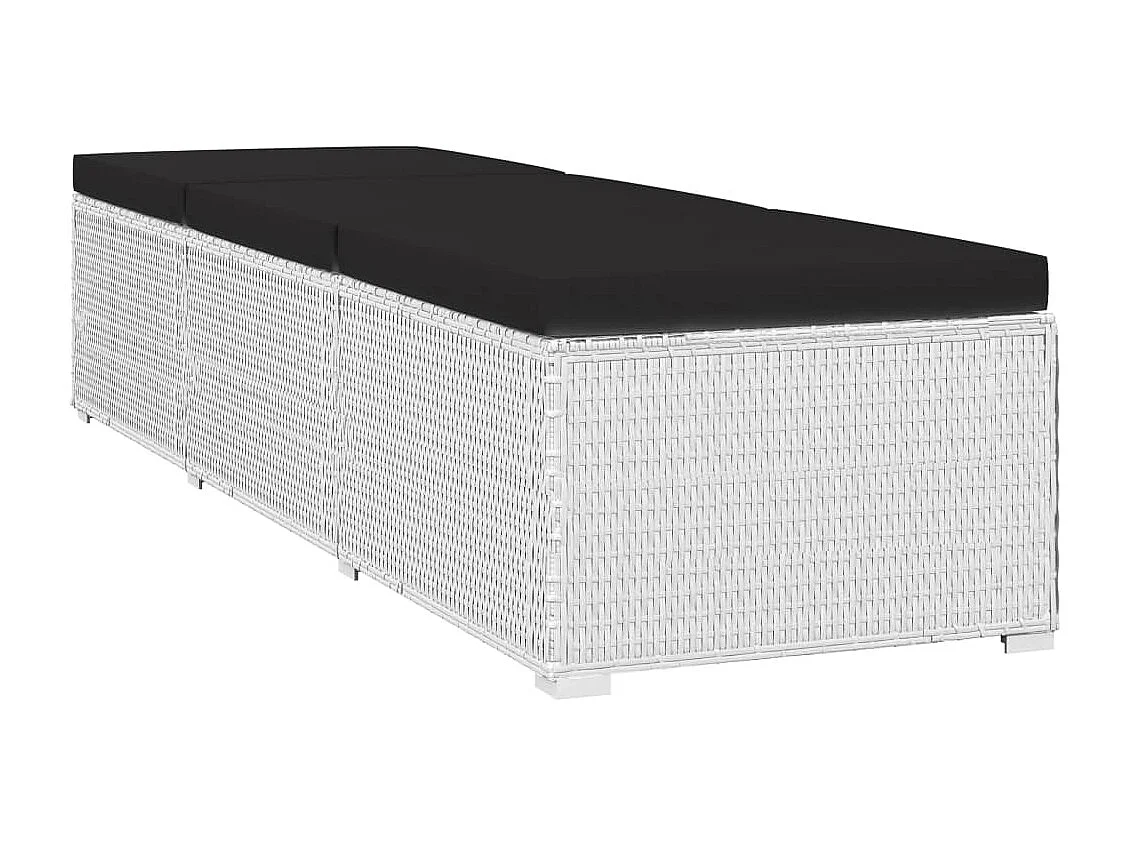 Espreguiçadeira espreguiçadeira para banhos de sol cama de jardim terraço móveis ao ar livre e mesa de chá resina tecida branca 02_0012774