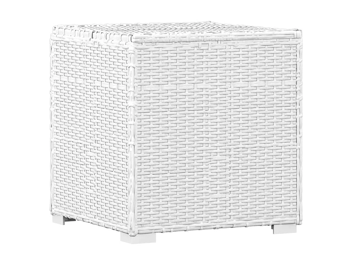 Espreguiçadeira espreguiçadeira para banhos de sol cama de jardim terraço móveis ao ar livre e mesa de chá resina tecida branca 02_0012774