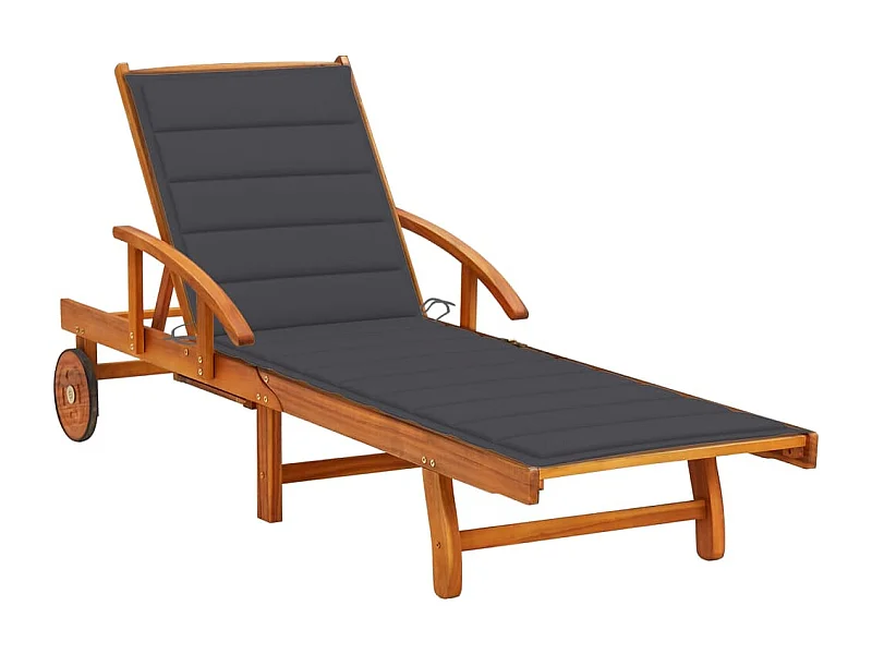 Transat chaise longue bain bois marron 200 x 67 x 30 cm 02_0012405