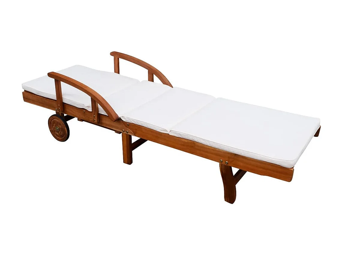 Transat chaise longue bain bois marron 200 x 68 x 30 cm 02_0012350