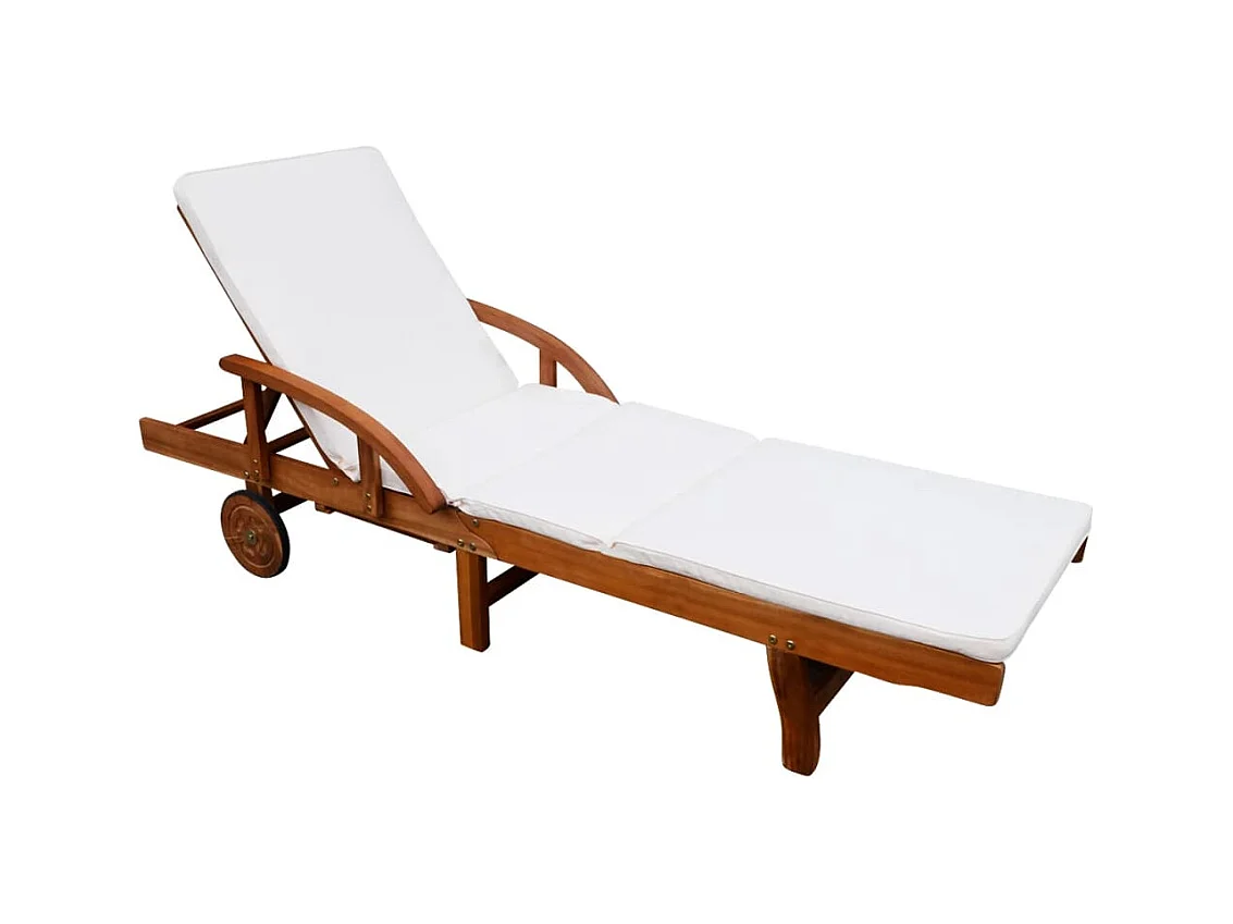 Transat chaise longue bain bois marron 200 x 68 x 30 cm 02_0012350