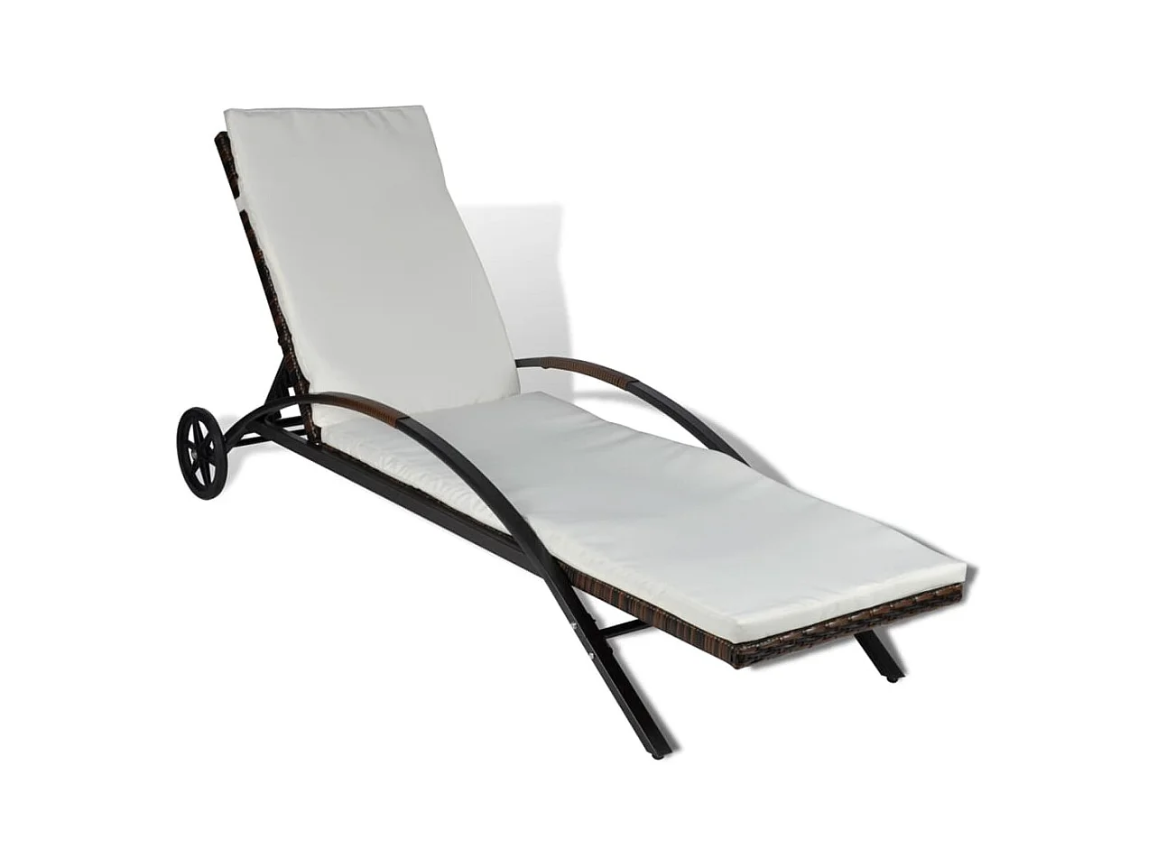Transat chaise longue bain résine marron 200 x 65 x 39 cm 02_0012446
