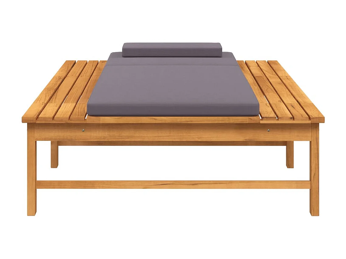 Transat chaise longue bain bois marron 200 x 95 x 32 cm 02_0012773