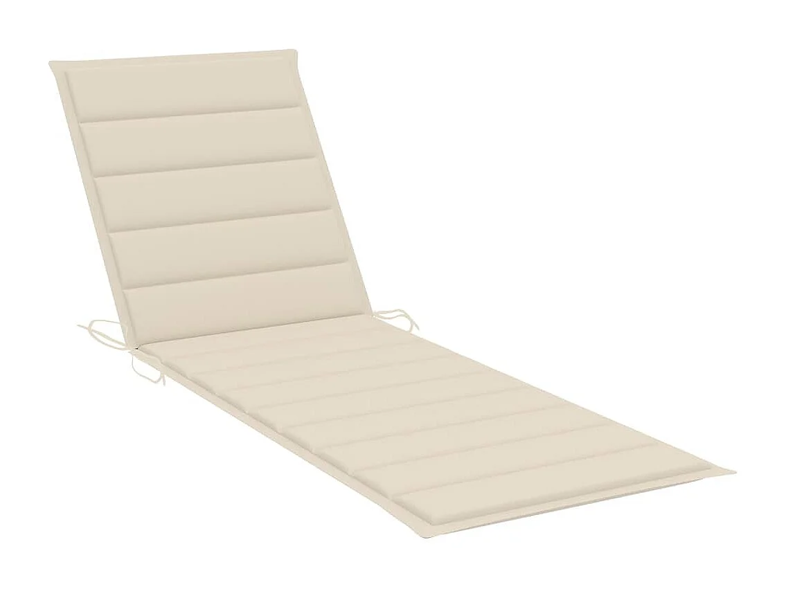 Espreguiçadeira cadeira de praia cama de sol cama de jardim mobiliário de exterior para pátio com almofada madeira maciça de acácia 02_0012368