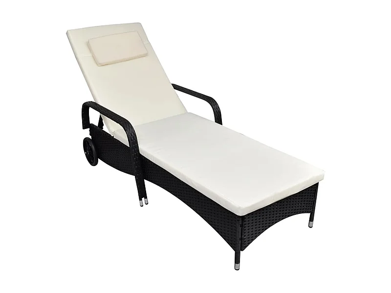 Transat chaise longue bain résine noire 198 x 66 x 30 cm 02_0012450