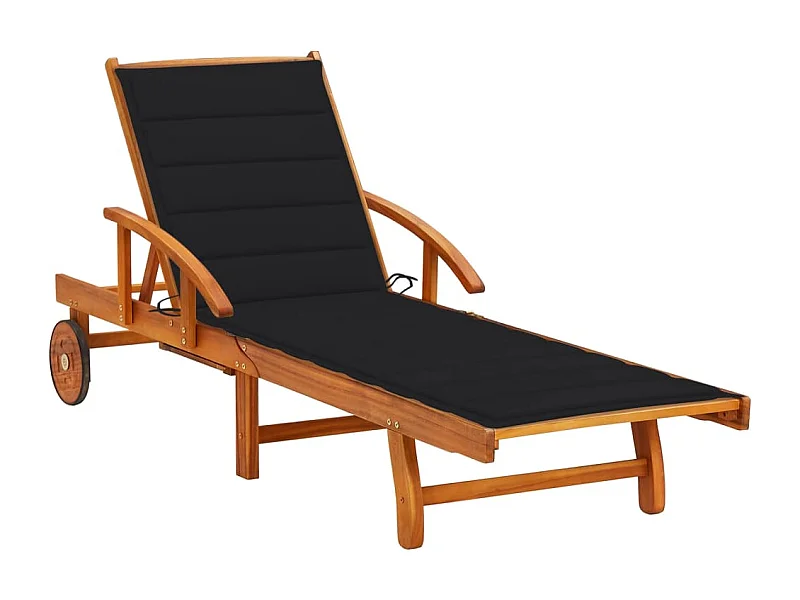 Transat chaise longue bain bois marron 200 x 67 x 30 cm 02_0012396