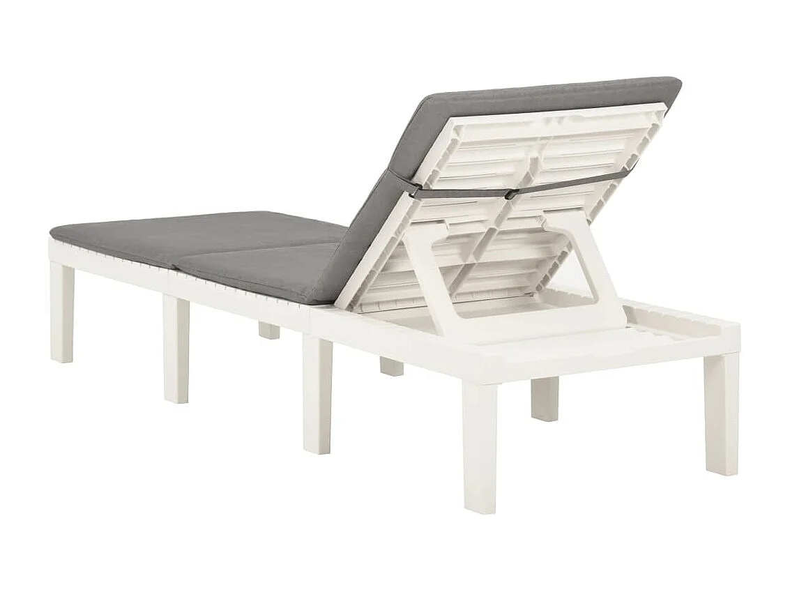 Transat chaise longue bain blanche 195 x 65 x 32 cm 02_0012501