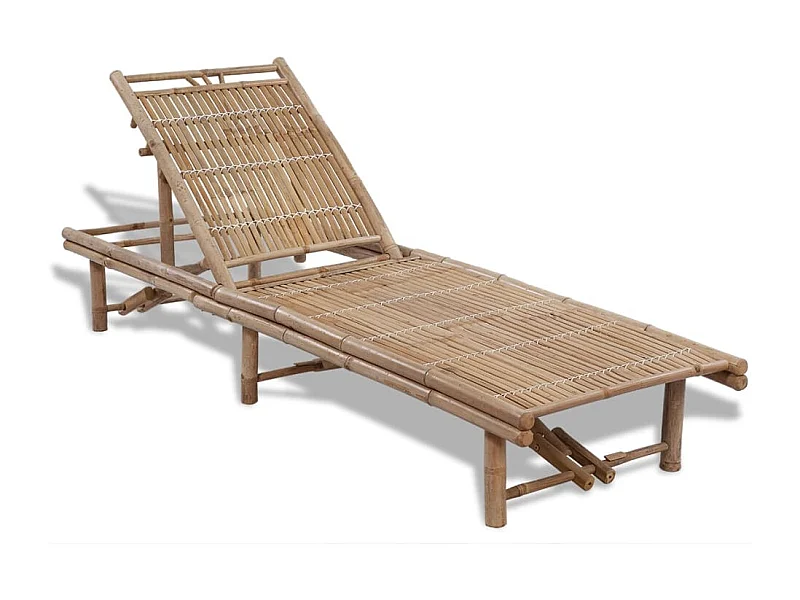 Espreguiçadeira espreguiçadeira para banhos de sol cama de jardim terraço móveis de exterior bambu 02_0012698