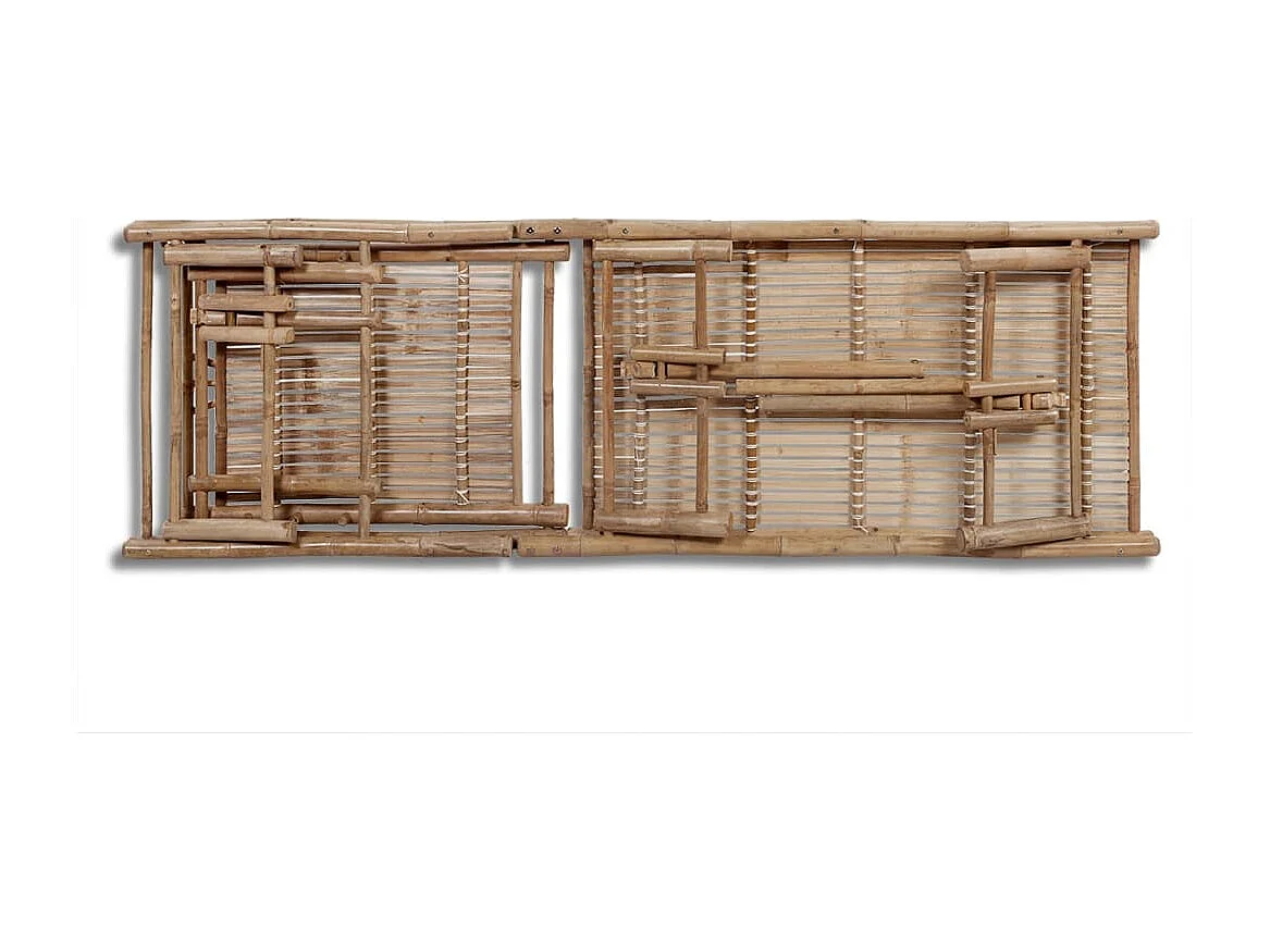 Transat chaise longue bain bambou marron 200 x 65 x 30 cm 02_0012698