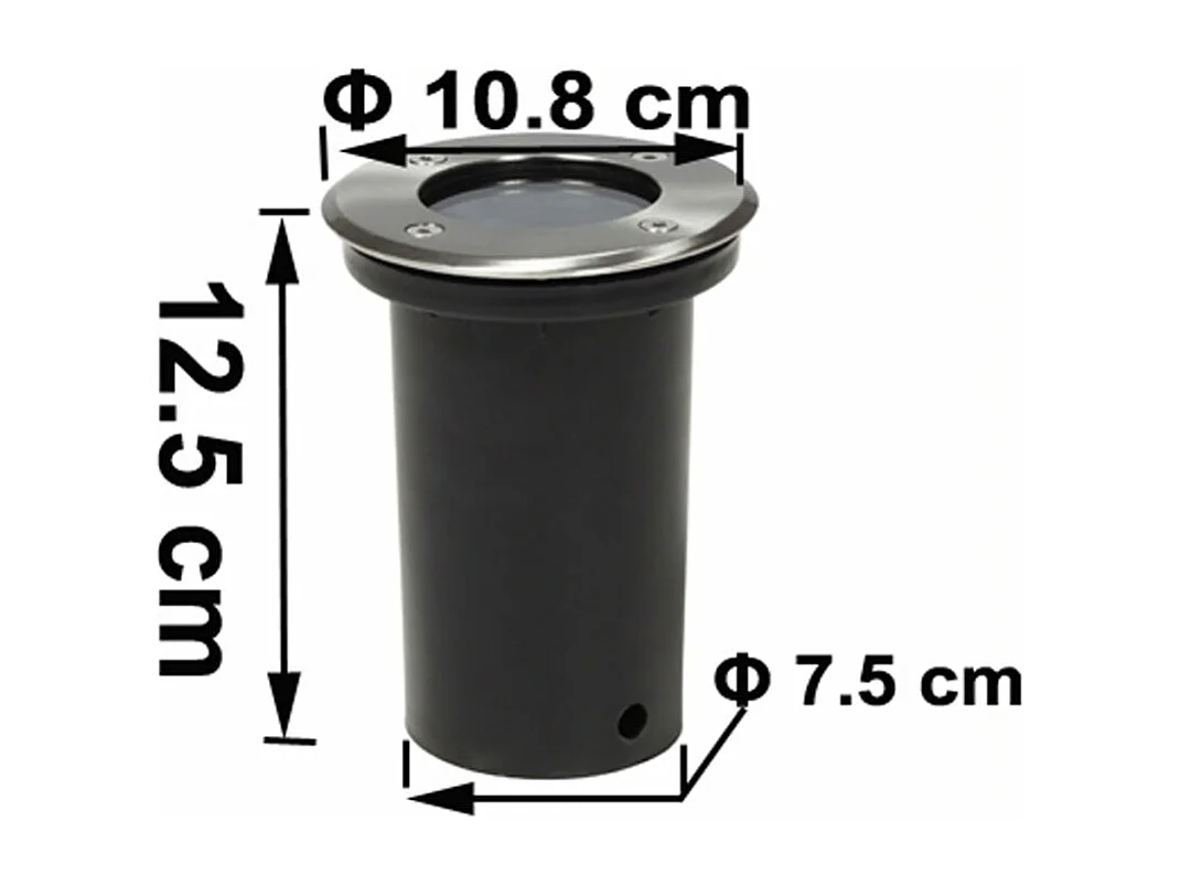 Conjunto de 3 holofotes redondos embutidos para exterior decoração de iluminação em aço inoxidável 2402035