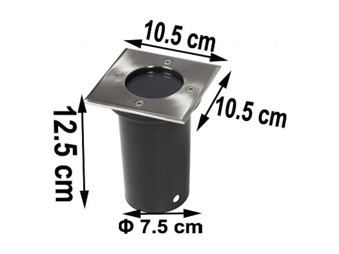 Conjunto de 3 holofotes quadrados embutidos para exterior com iluminação decorativa 2402037