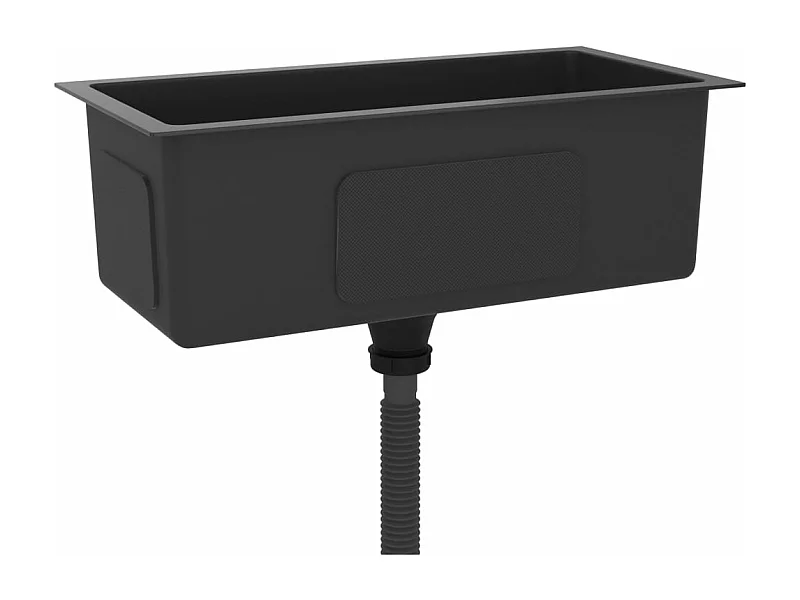 Fregadero de cocina hecho a mano interior del hogar fregadero de baño negro 60 x 30 cm acero inoxidable 02_0002456