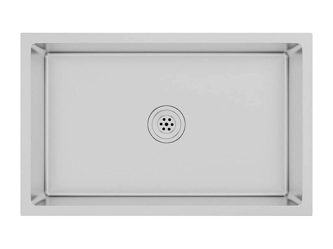 Pia de cozinha artesanal para casa interior pia de banheiro 70 x 44 cm aço inoxidável prata 02_0002467