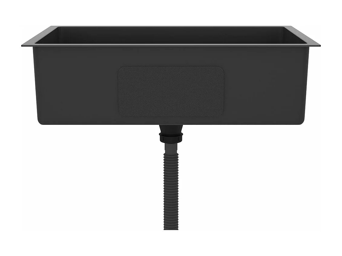 Fregadero de cocina hecho a mano, lavabo para interior de casa, baño, 70 x 40 cm, acero inoxidable negro 02_0002468