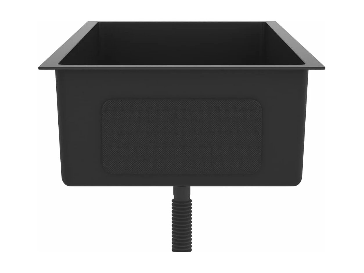Fregadero de cocina hecho a mano, lavabo para interior de casa, baño, 70 x 40 cm, acero inoxidable negro 02_0002468