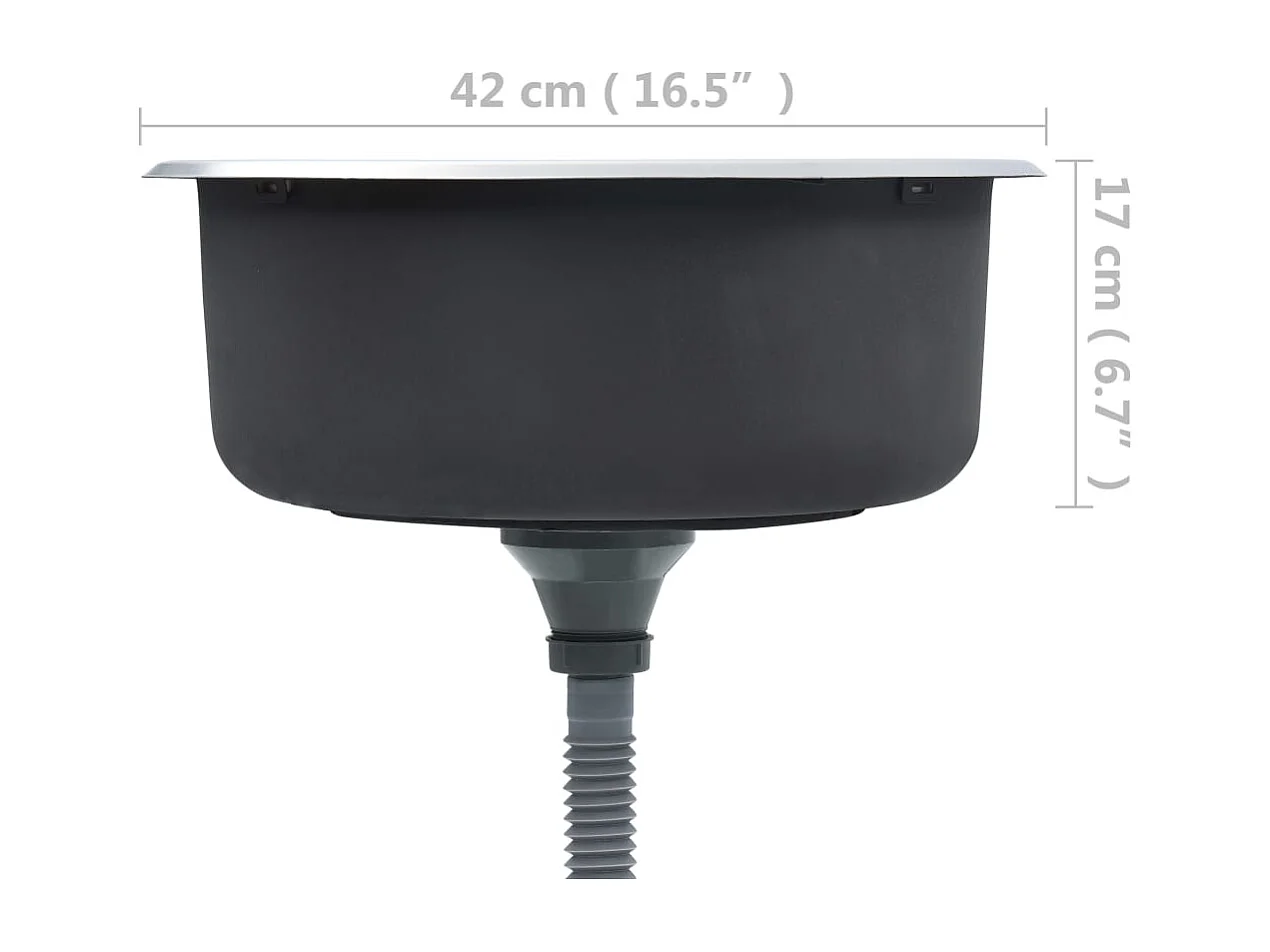 Evier de cuisine avec argenté 42 x 42 x 16 cm 02_0002355