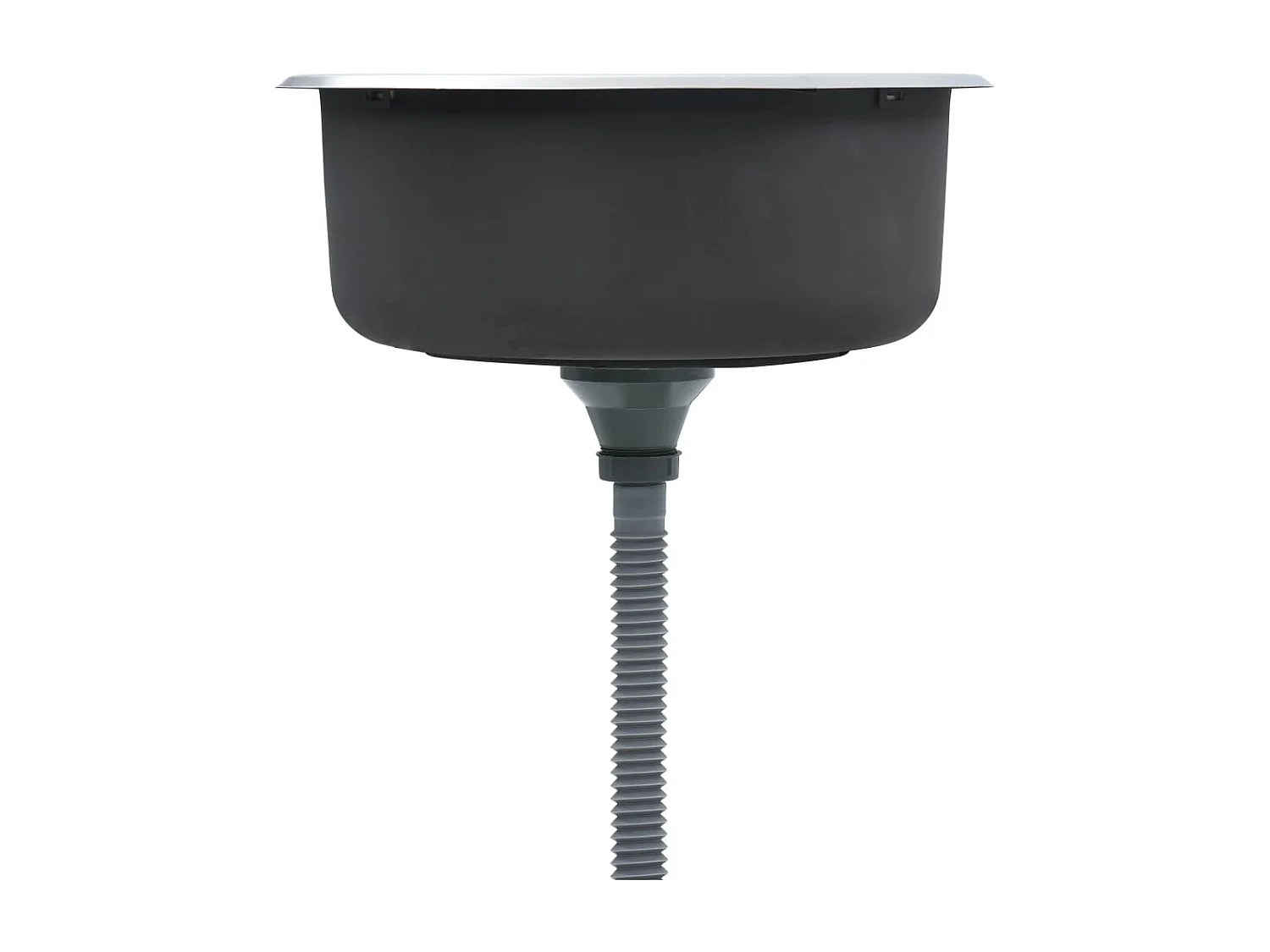 Fregadero de cocina con colador y sifón Fregadero bajo encimera Fregadero redondo Superficie antirrayas Interior del hogar Acero inoxidable duradero 02_0002355