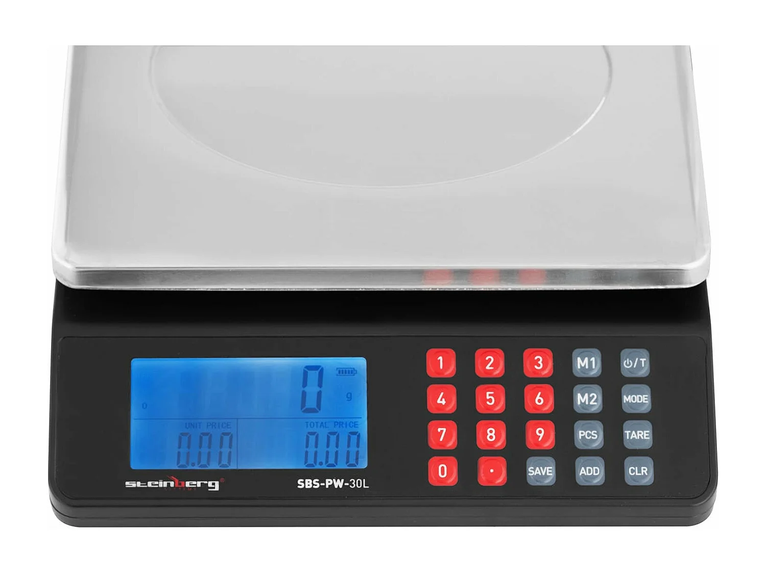 Báscula de control de verduras Balanza de tienda para caminar peso-precio (30 kg / 1 g, Plataforma de pesaje: 215 x 175 mm, Pantalla LCD de dos líneas) 14_0005578