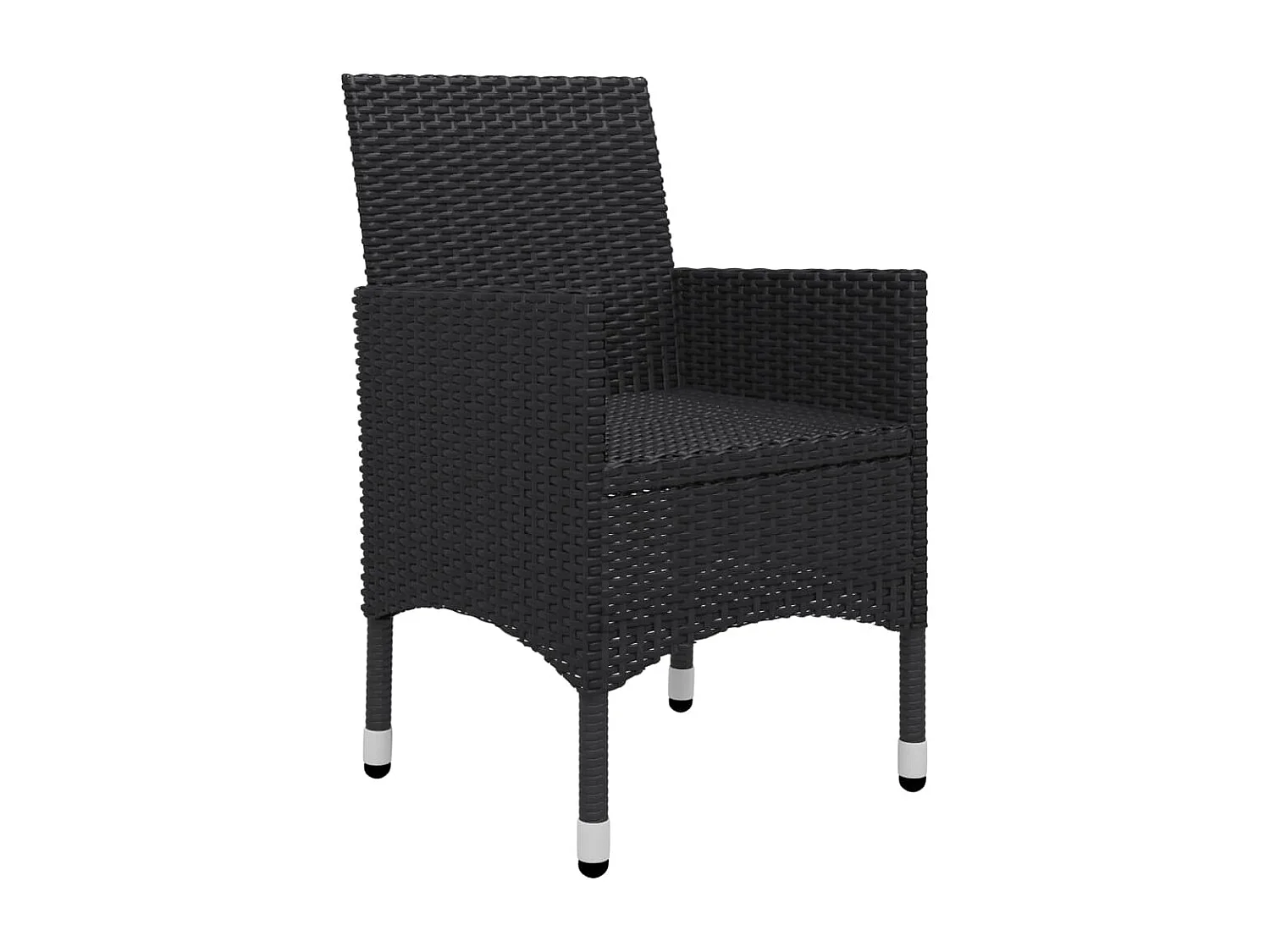 Conjunto de jantar móveis de jardim móveis de exterior 9 peças resina tecida e vidro preto 02_0014408