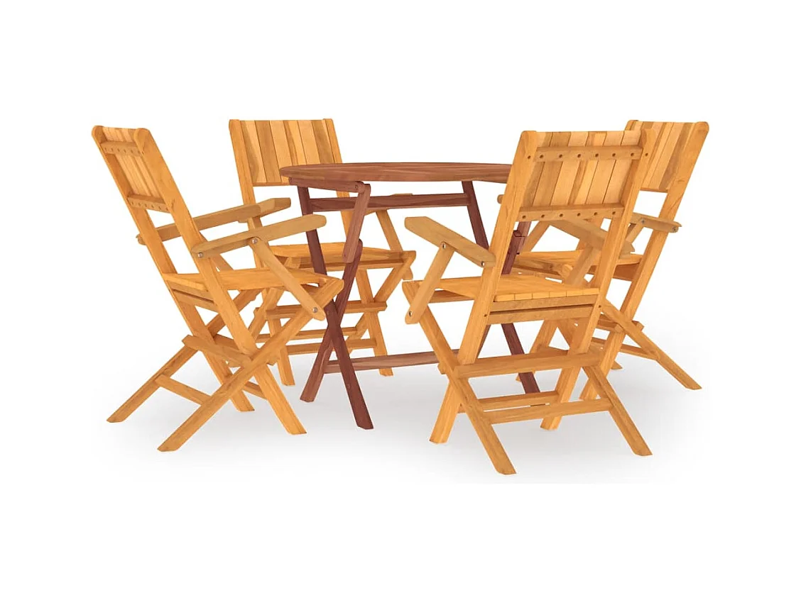 Set da pranzo per mobili da giardino mobili da esterno 5 pezzi in legno massello di teak 02_0014300