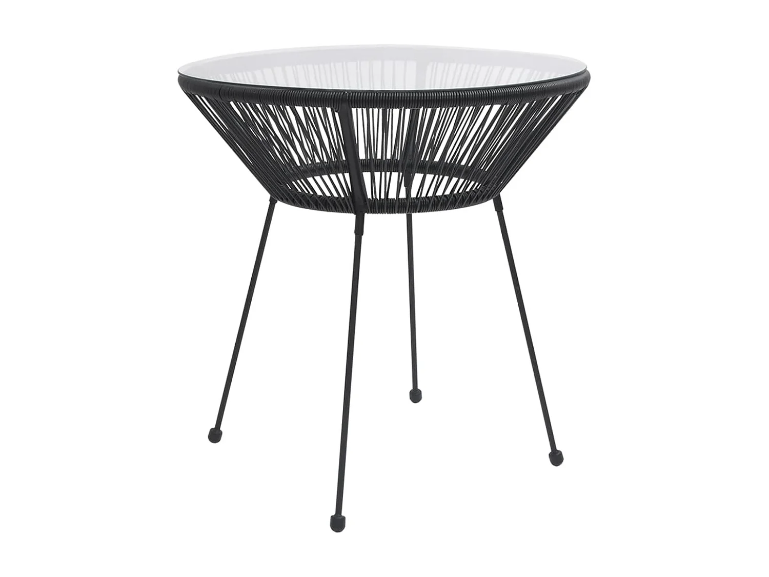 Conjunto de jantar de jardim móveis de exterior 5 peças preto 02_0013894