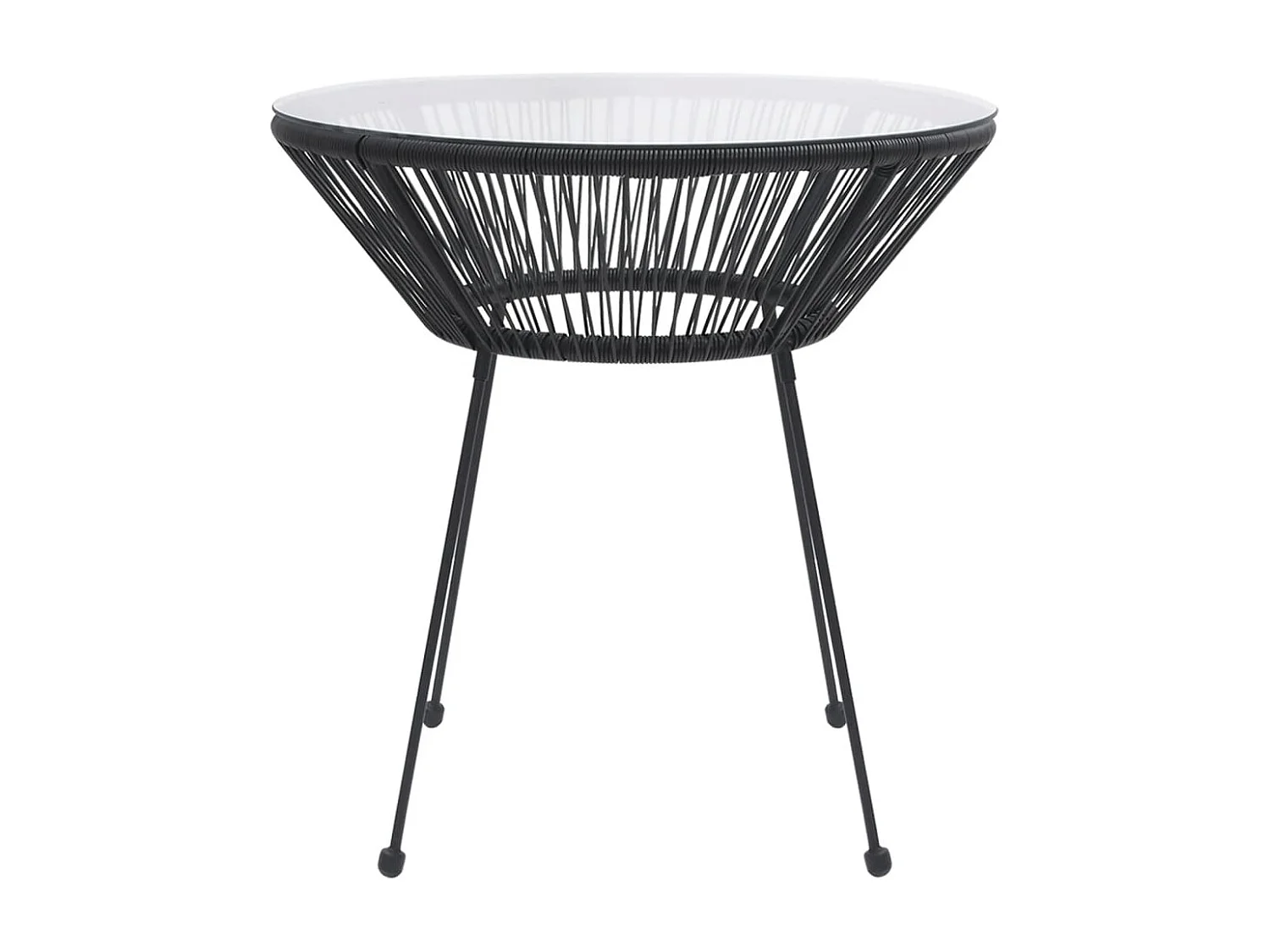 Conjunto de jantar de jardim móveis de exterior 5 peças preto 02_0013894