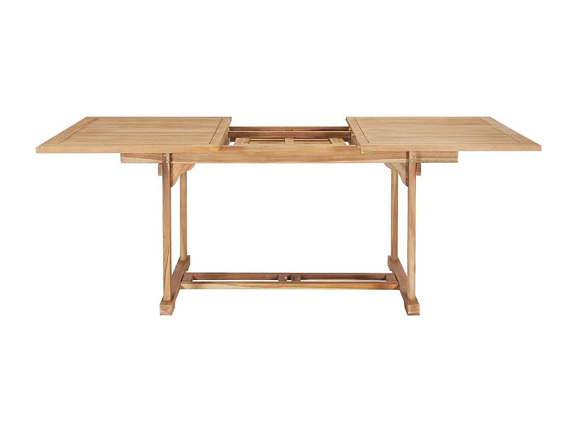 Muebles de comedor de exterior 7 piezas 150-200x100x75 cm teca maciza 02_0014510