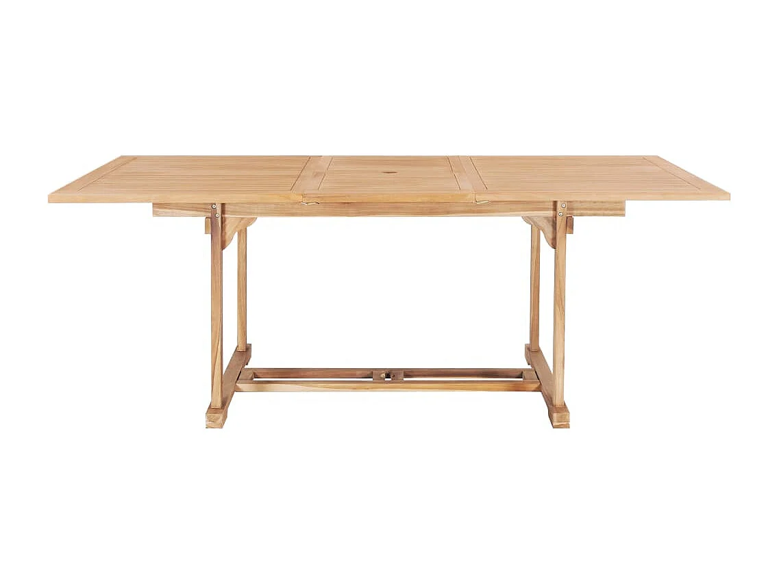 Muebles de comedor de exterior 7 piezas 150-200x100x75 cm teca maciza 02_0014510