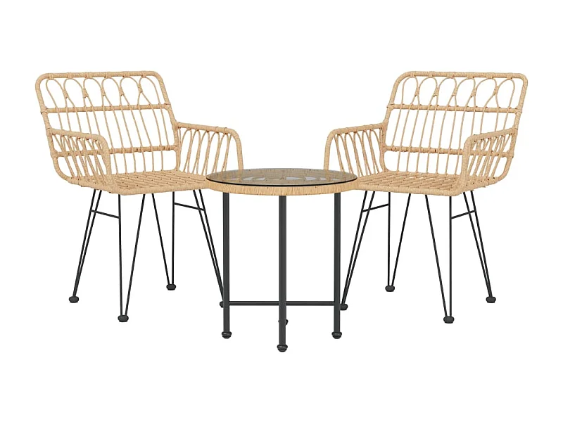 Conjunto de comedor de jardín muebles de exterior 3 piezas resina mimbre 02_0013681