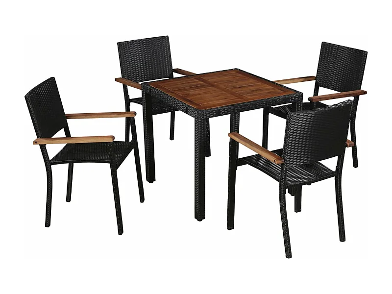 Mobilier d'extérieur 5 pièces résine marron 56 x 55 x 88 cm 02_0014528