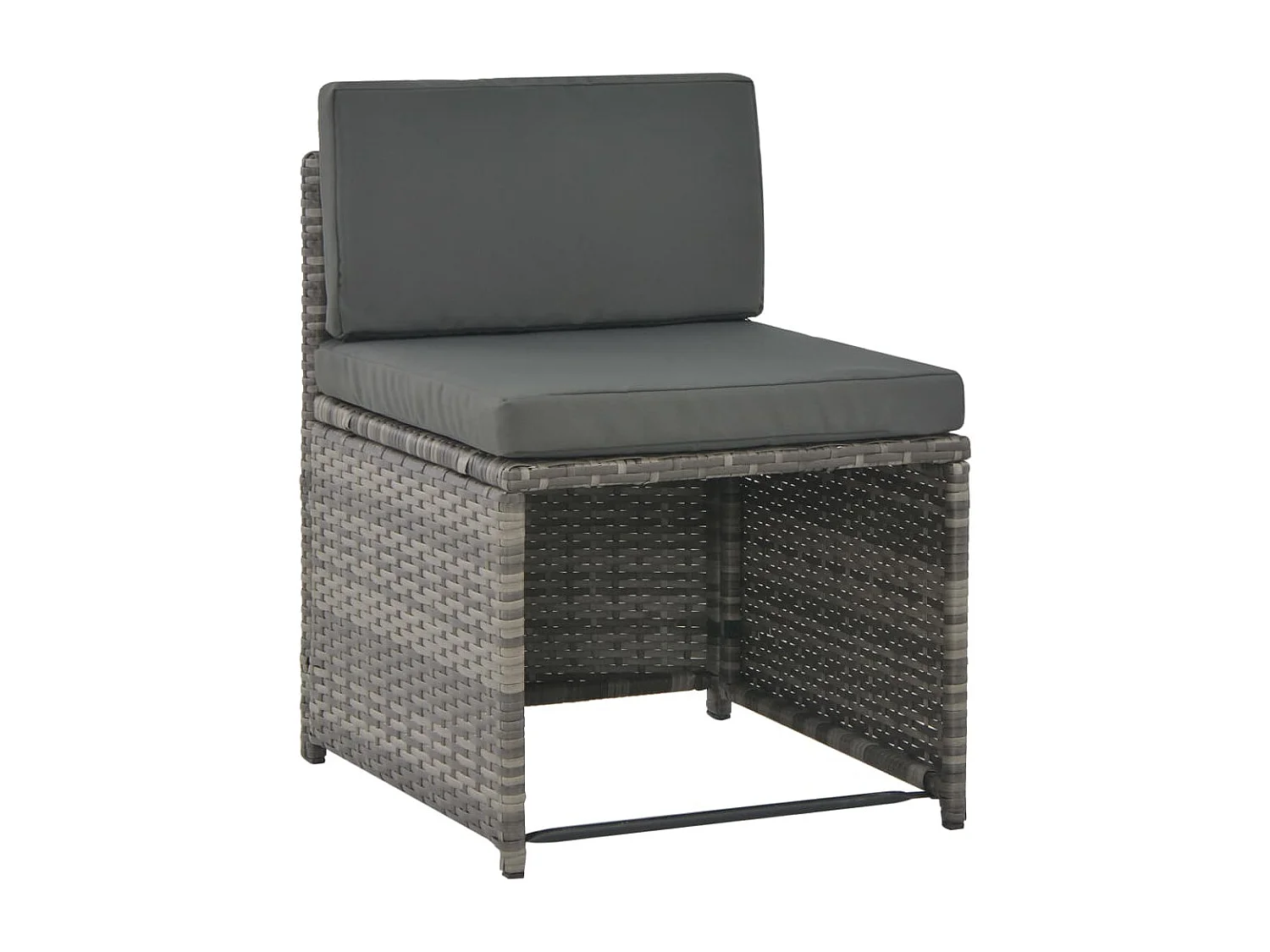 Conjunto de comedor para jardín de 7 piezas y cojines de resina tejida en gris 02_0014818