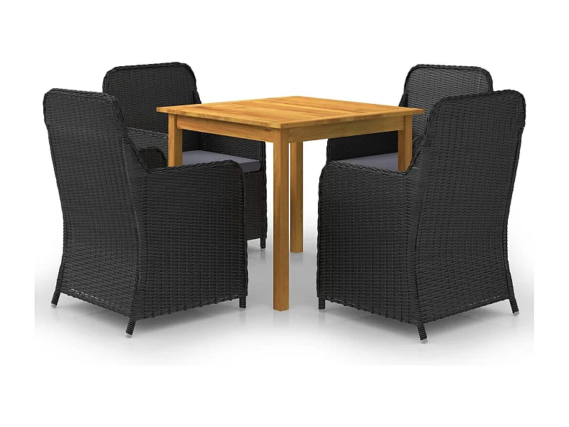 Set da pranzo da giardino mobili da esterno 5 pezzi nero 02_0013874