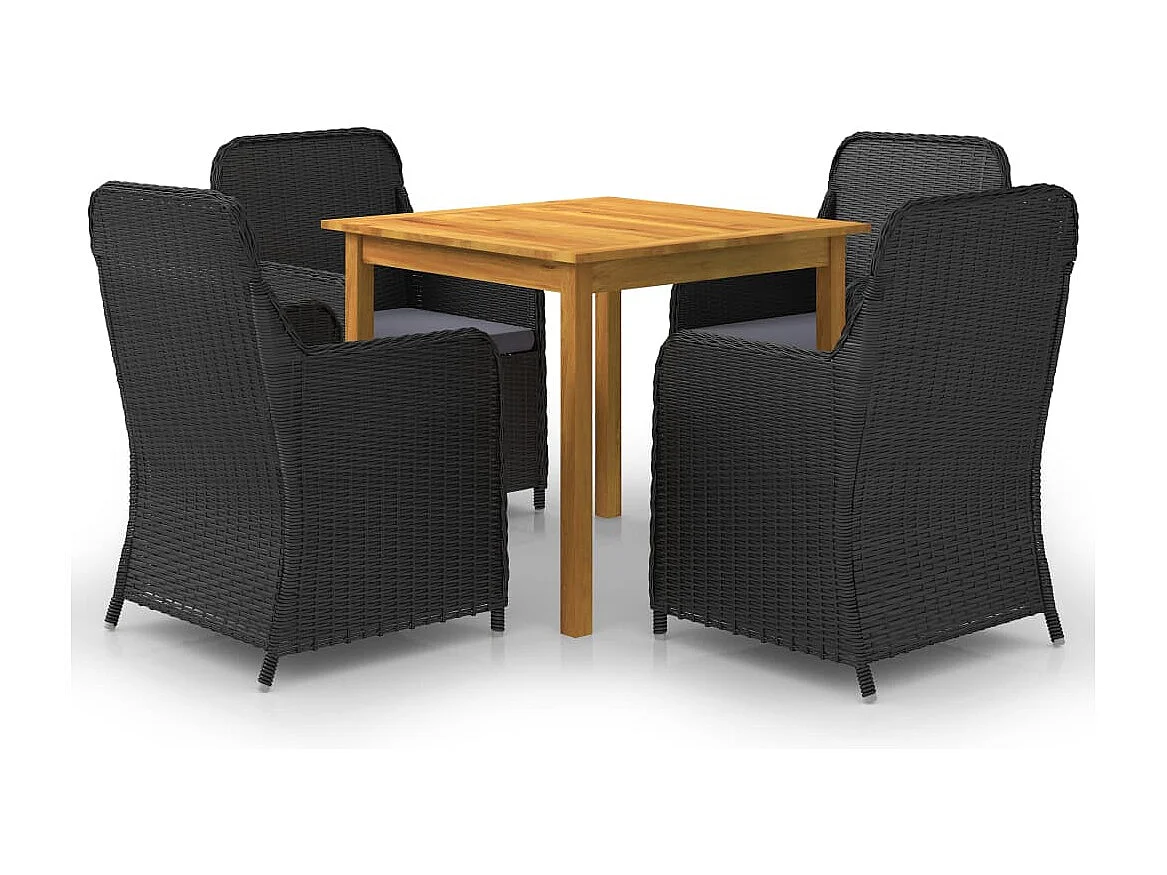 Set da pranzo da giardino mobili da esterno 5 pezzi nero 02_0013874