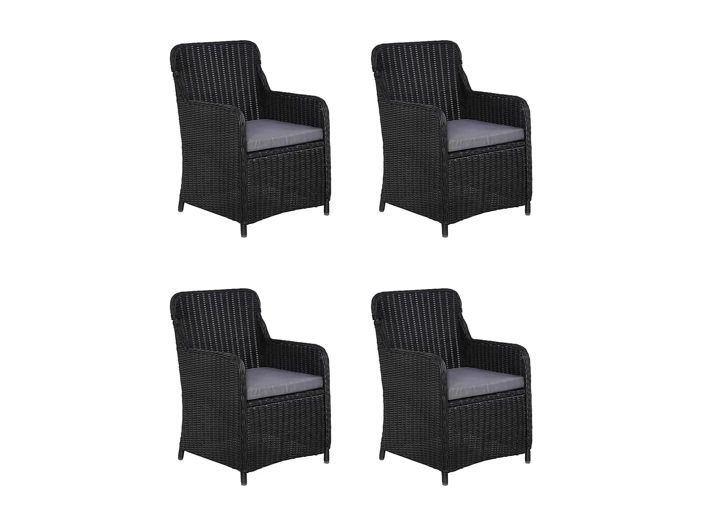 Conjunto de jantar de jardim móveis de exterior 5 peças preto 02_0013874