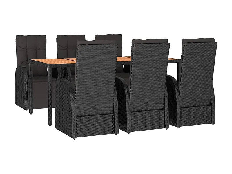 Set da pranzo mobili da giardino mobili da esterno 7 pezzi polyrattan nero e acacia 02_0014372