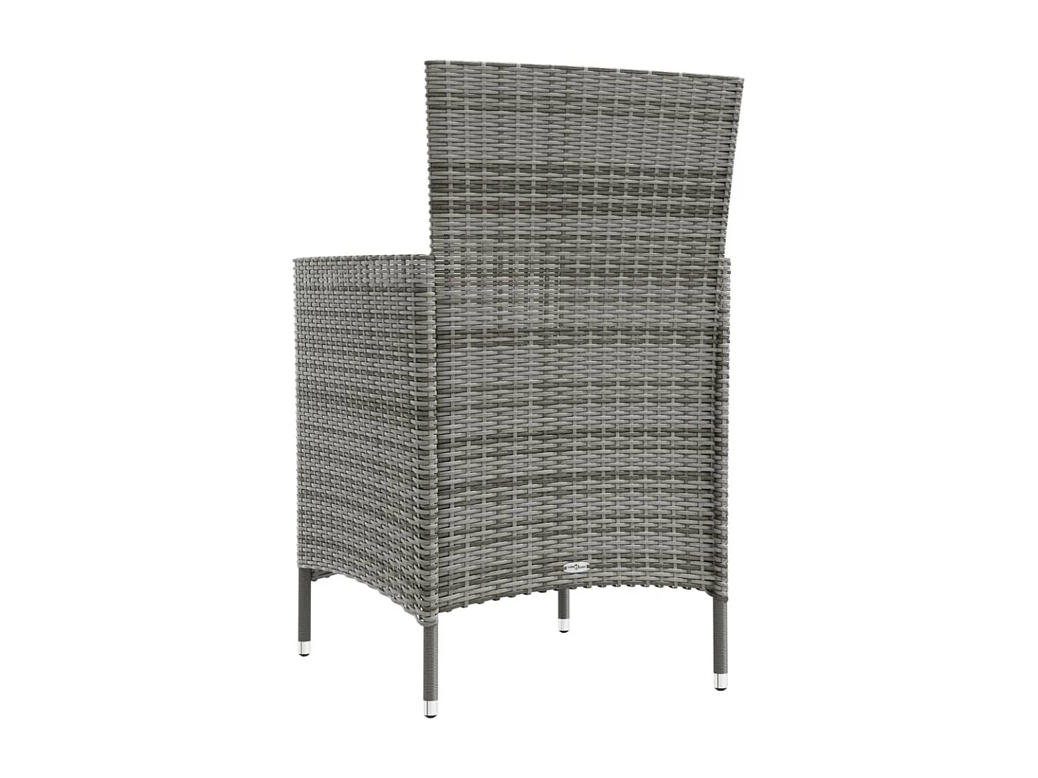 Set da pranzo con mobili da giardino in 3 pezzi e cuscini in resina intrecciata grigia 02_0014761