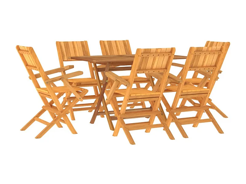 Muebles de jardín juego de comedor muebles de exterior 7 piezas madera maciza de teca 02_0014344