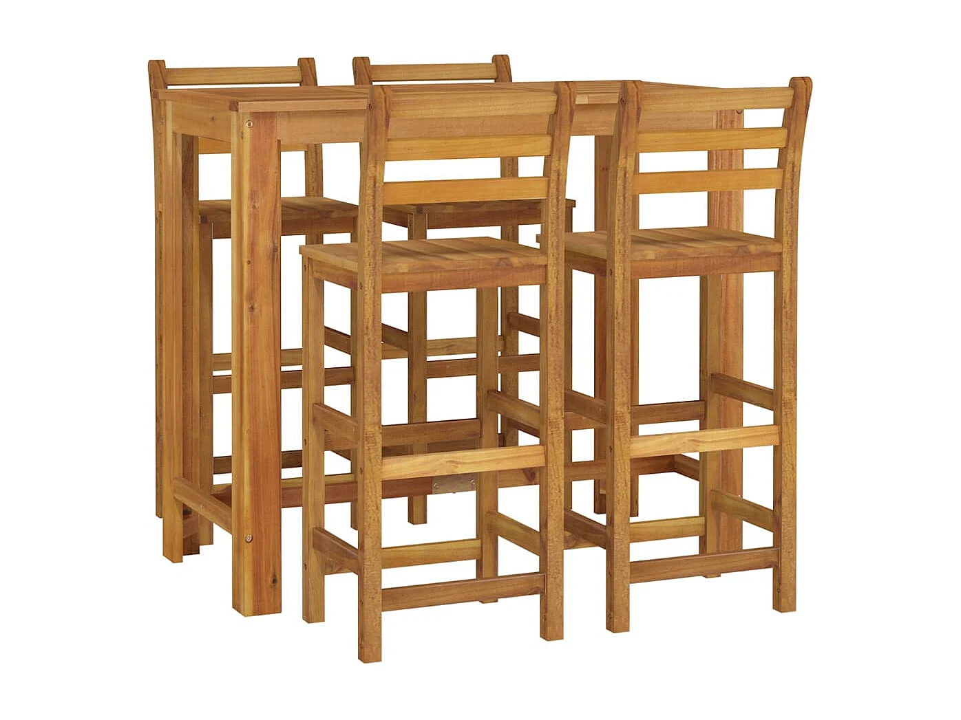 Set da pranzo da giardino mobili da esterno 5 pezzi in legno massello di acacia 02_0013756